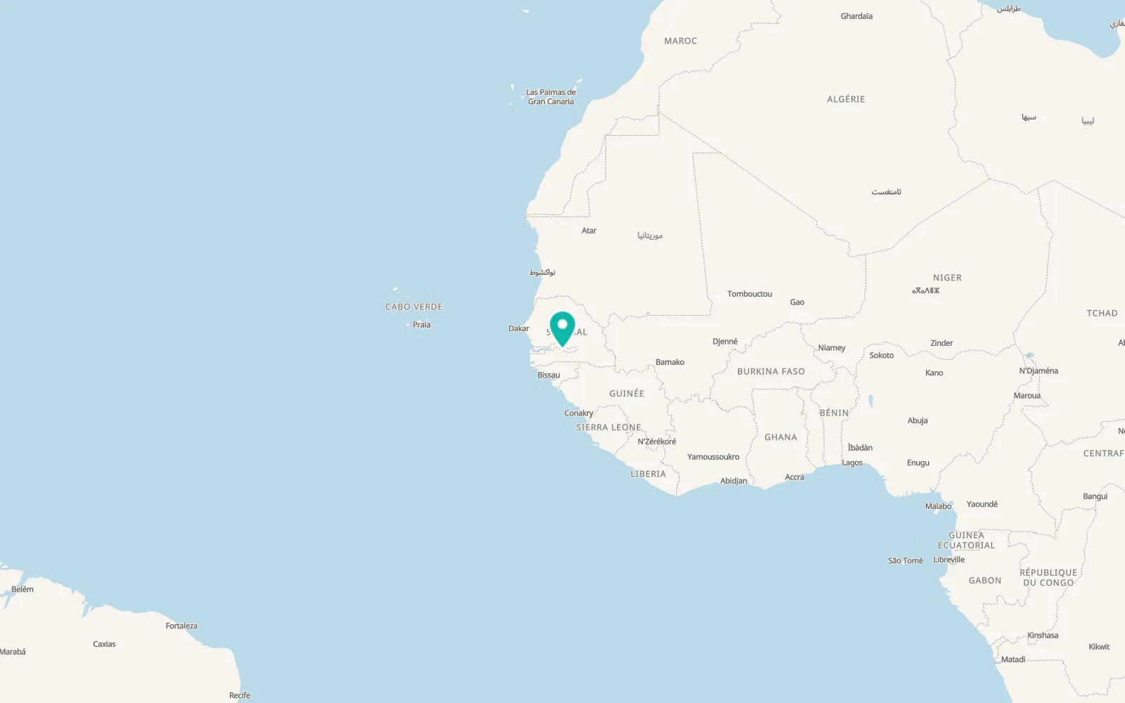 Map of Médina-Yorofoula