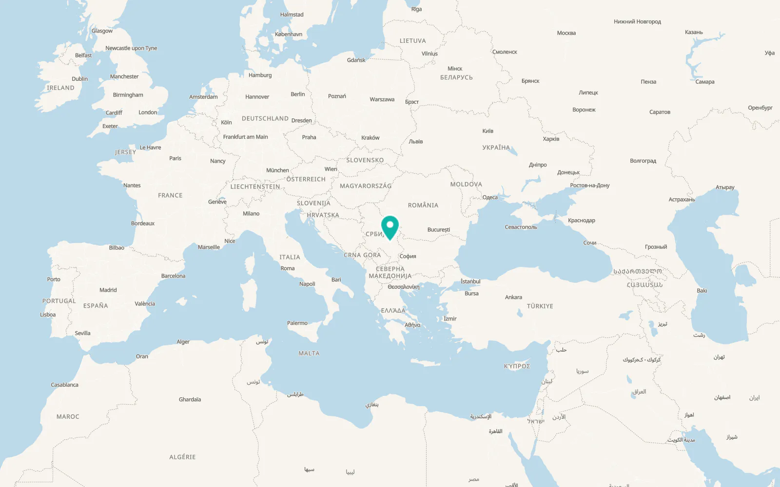 Map of Aleksinac