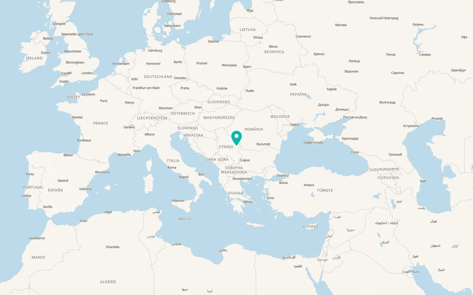 Map of Bor