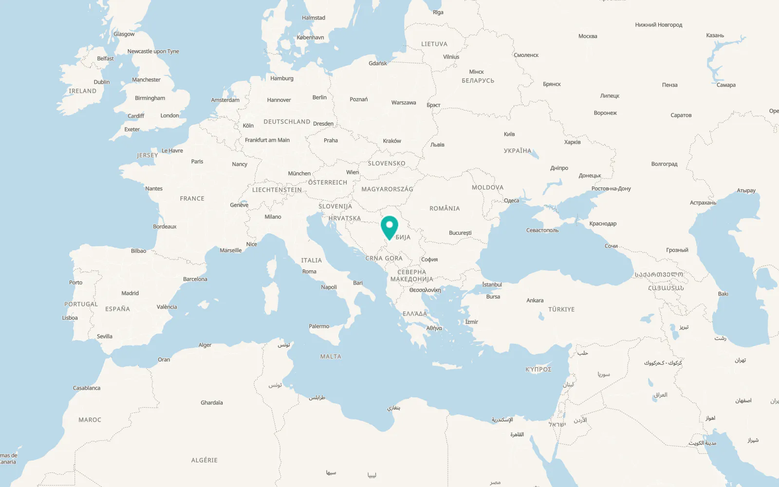 Map of Čajetina
