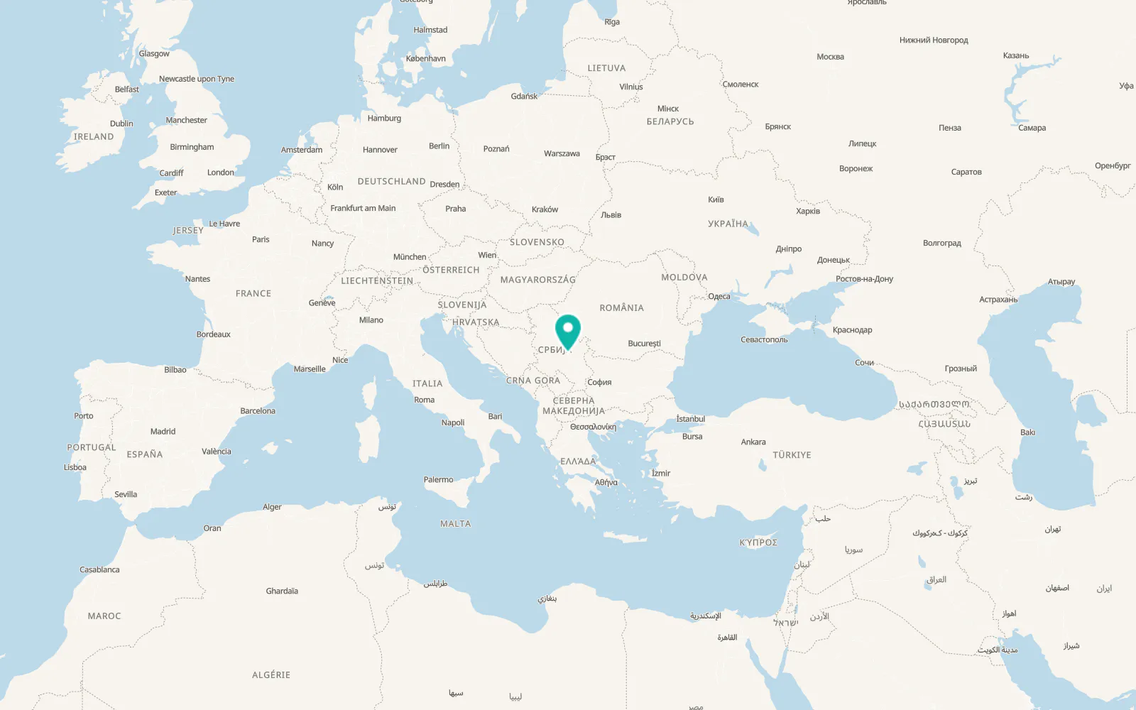 Map of Ćuprija
