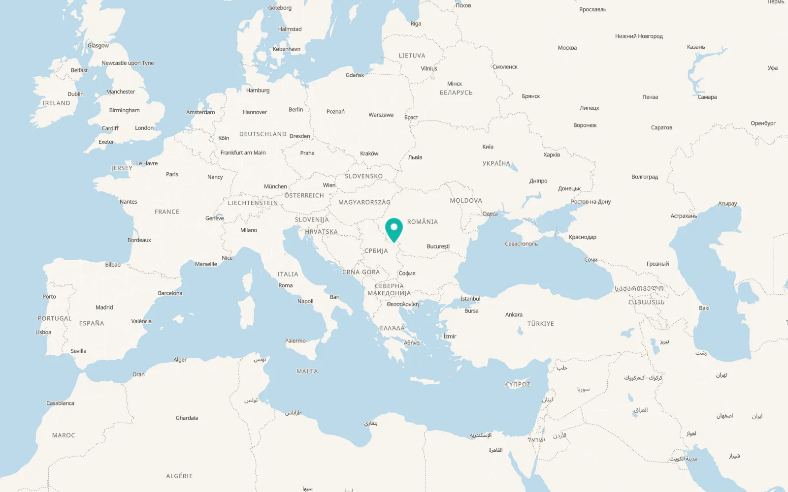 Map of Donji Milanovac