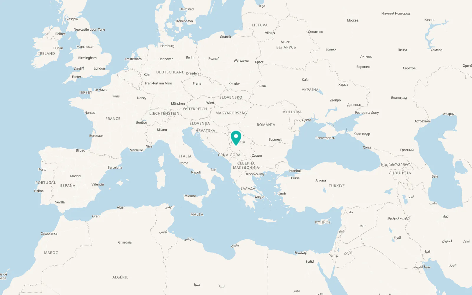 Map of Ivanjica