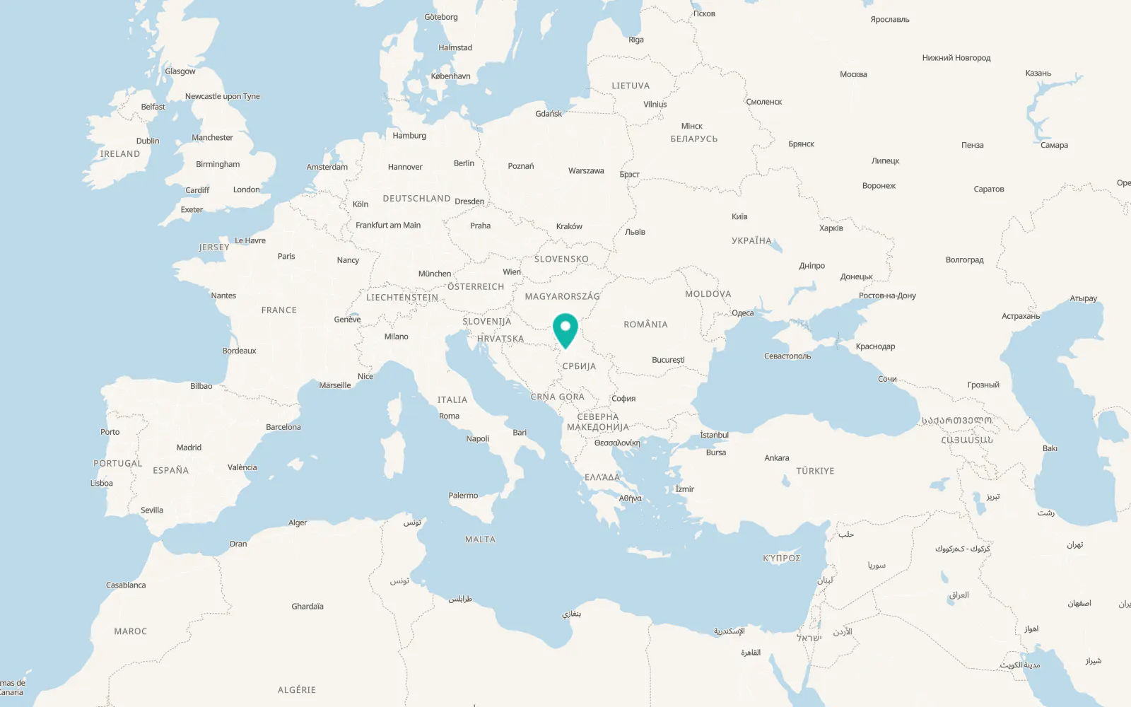 Map of Pocerski Pričinović