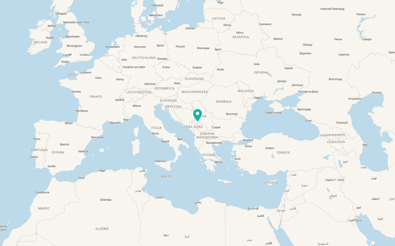 Map of Sjenica