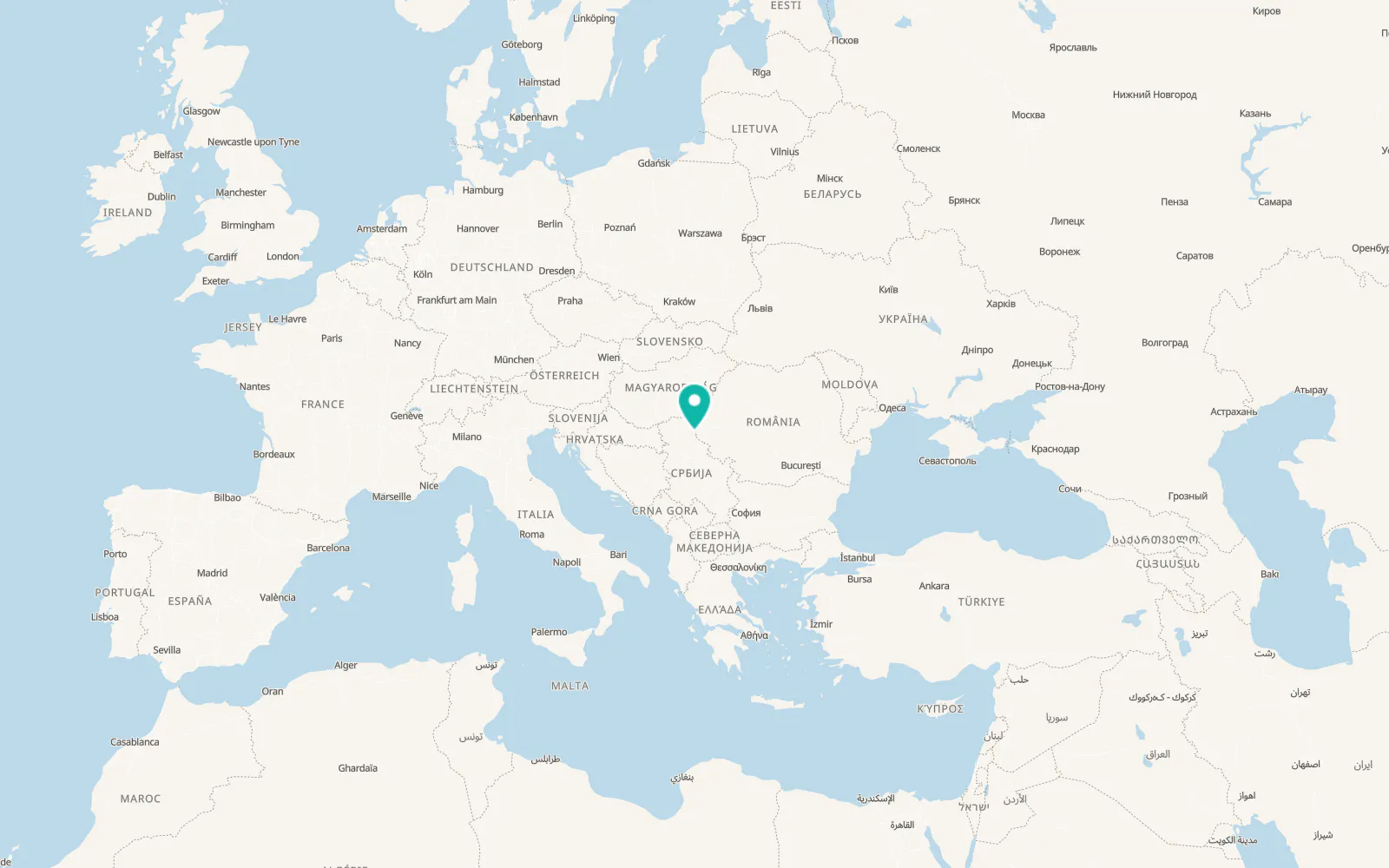 Map of Srpski Itebej