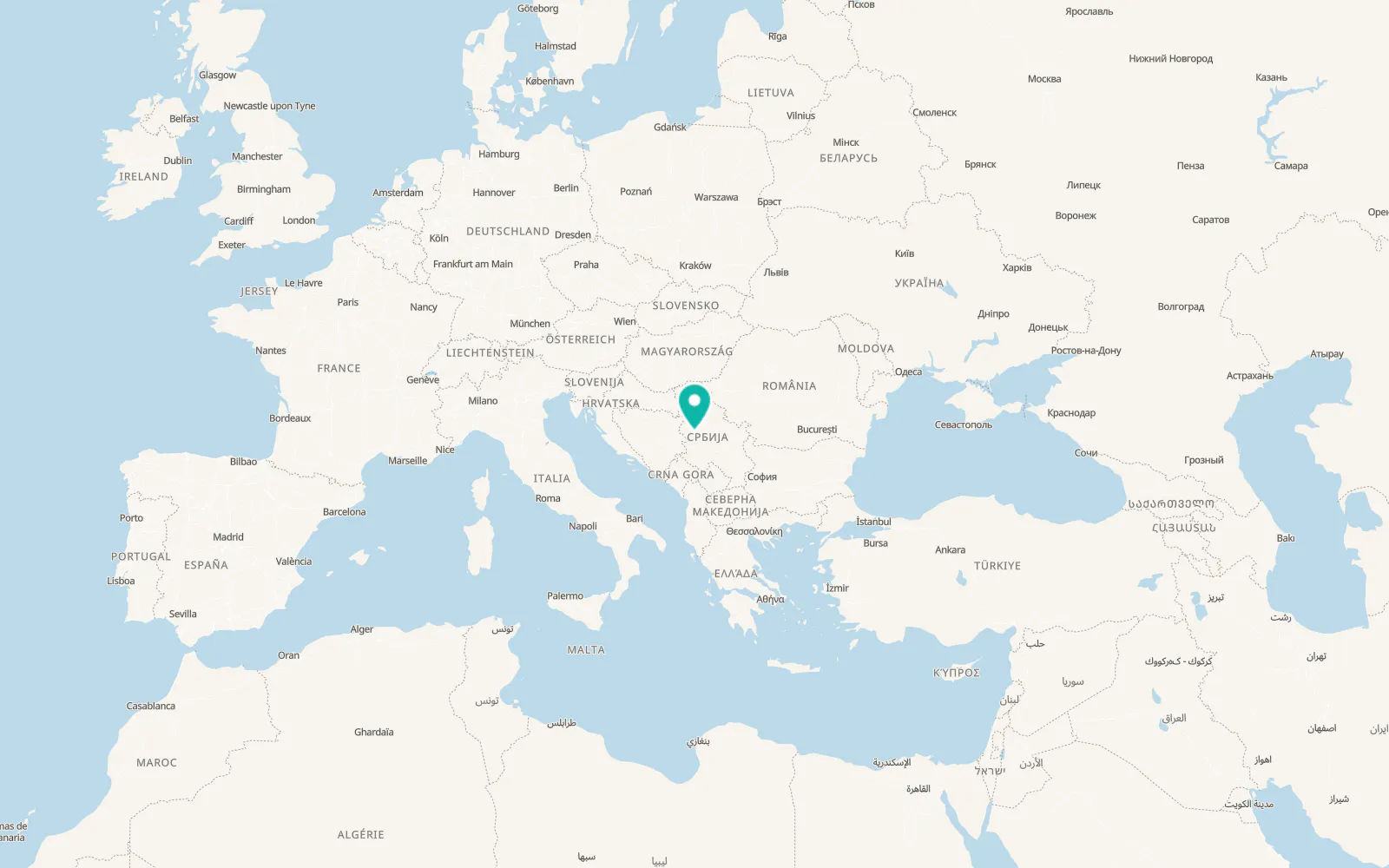 Map of Valjevo