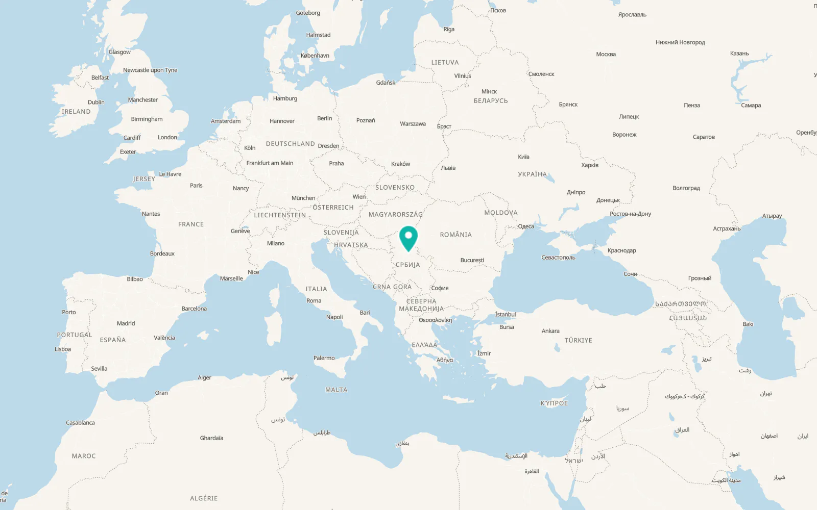 Map of Vinča