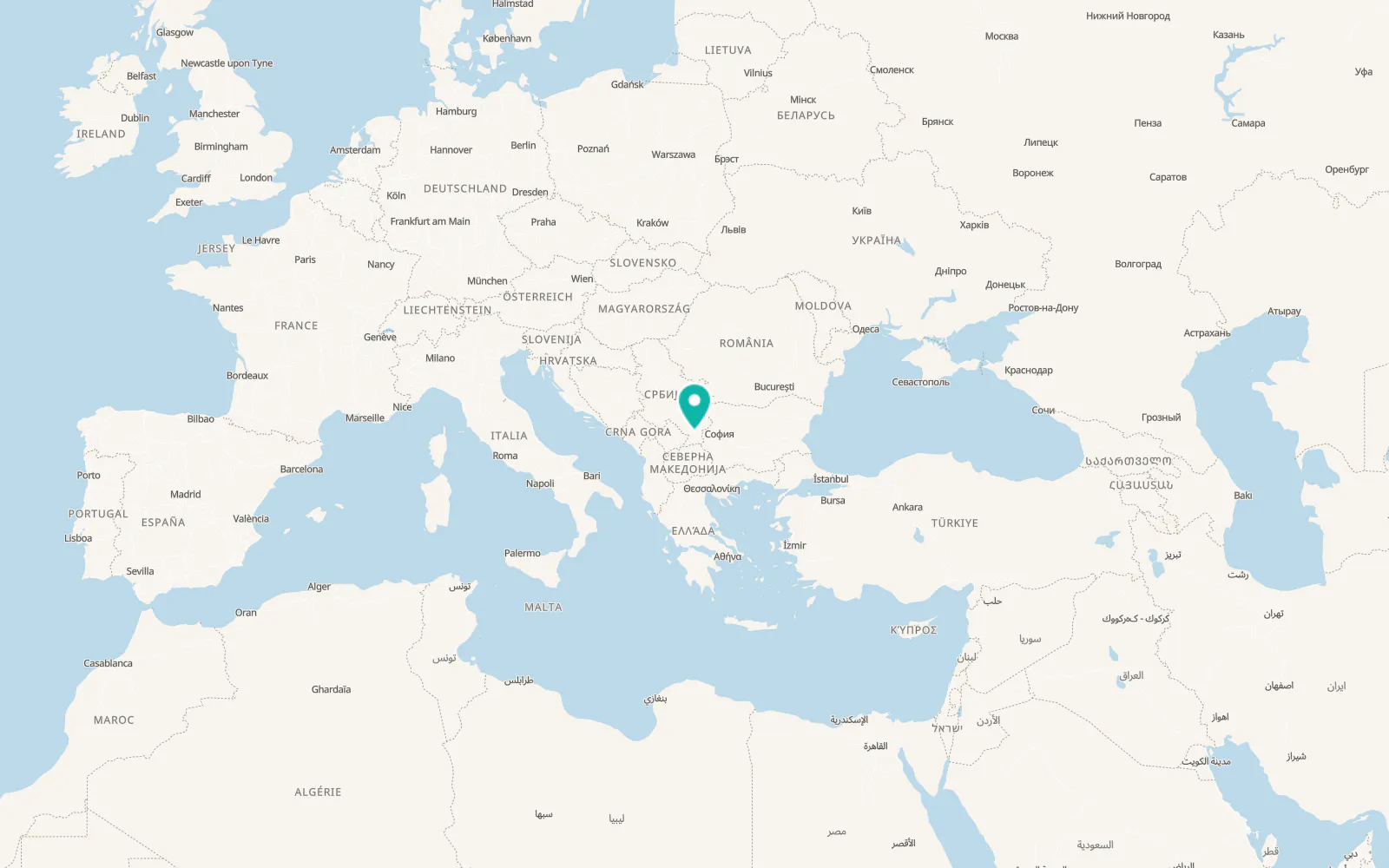 Map of Vladičin Han