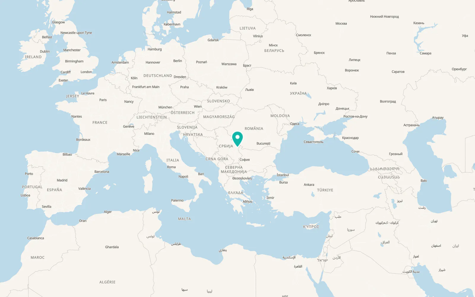 Map of Zaječar