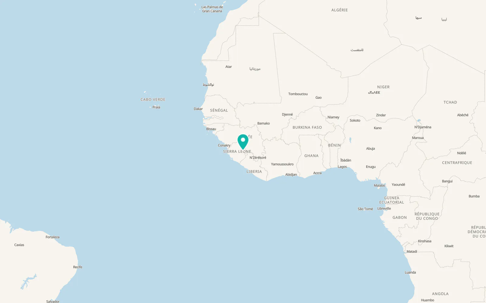Map of Koidu