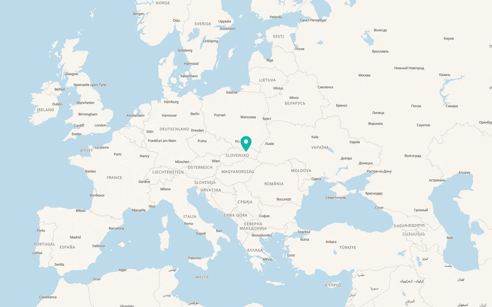 Map of Chrasť nad Hornádom