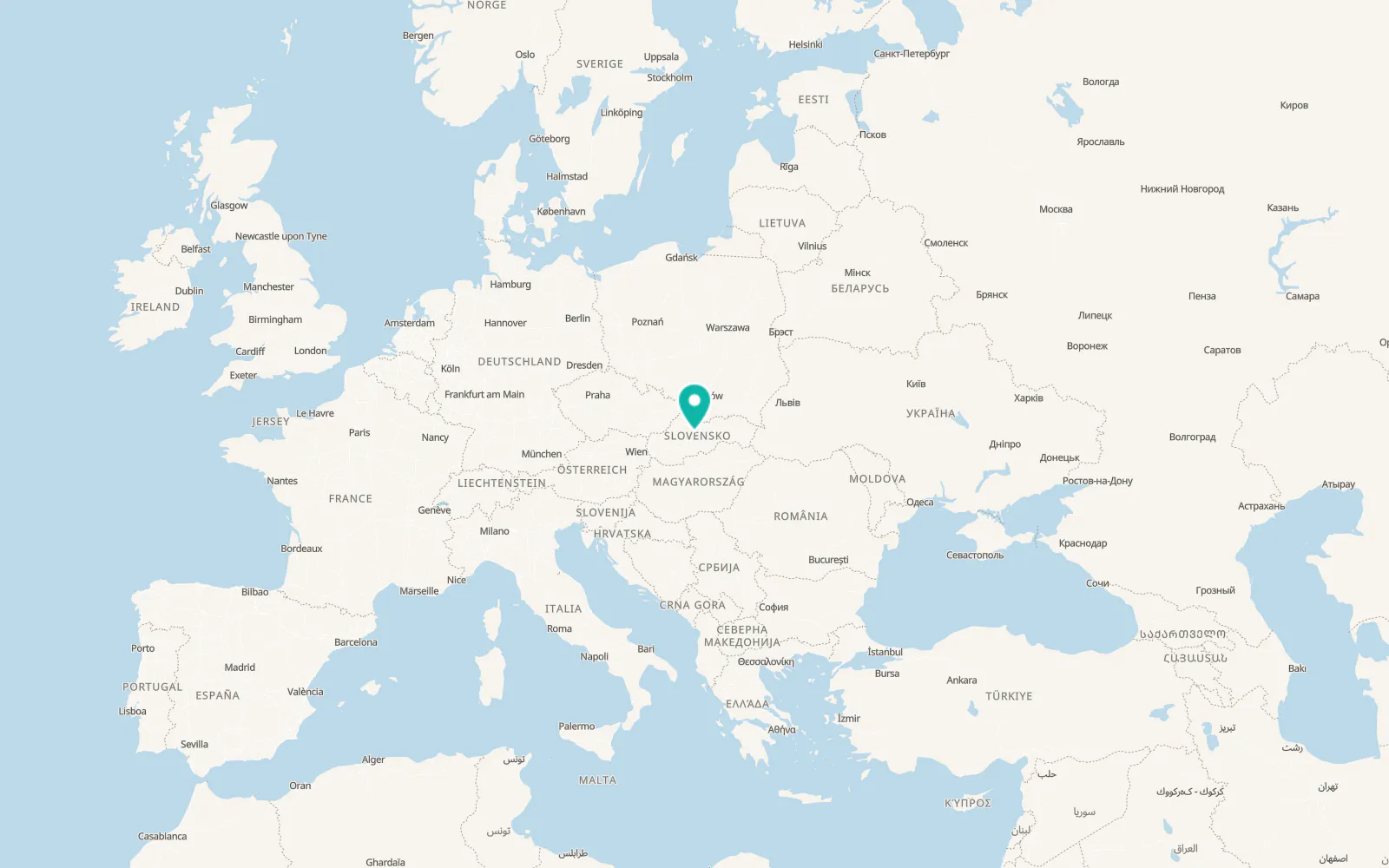 Map of Hiadeľ