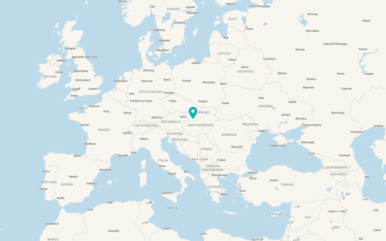 Map of Komárno