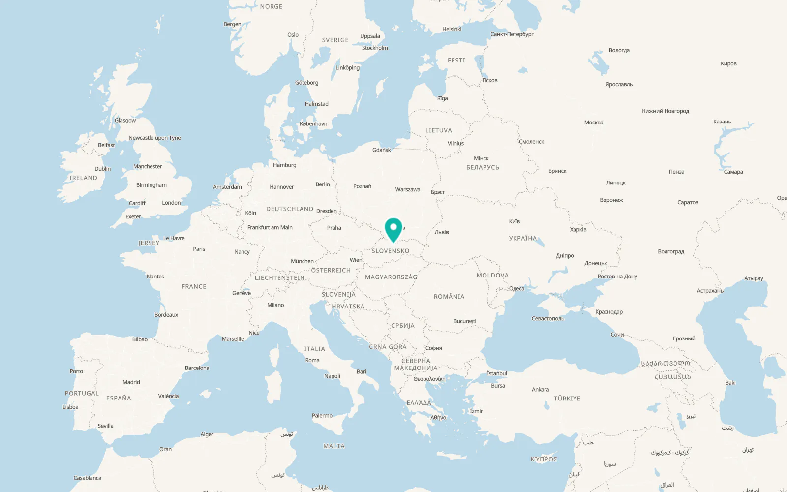 Map of Liptovský Hrádok