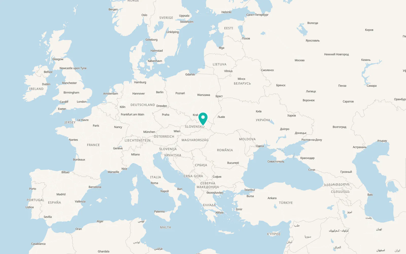Map of Medzev