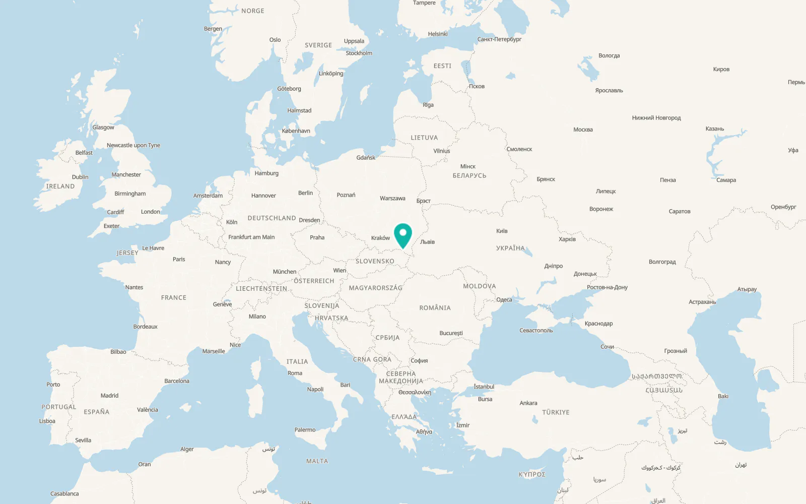 Map of Medzilaborce