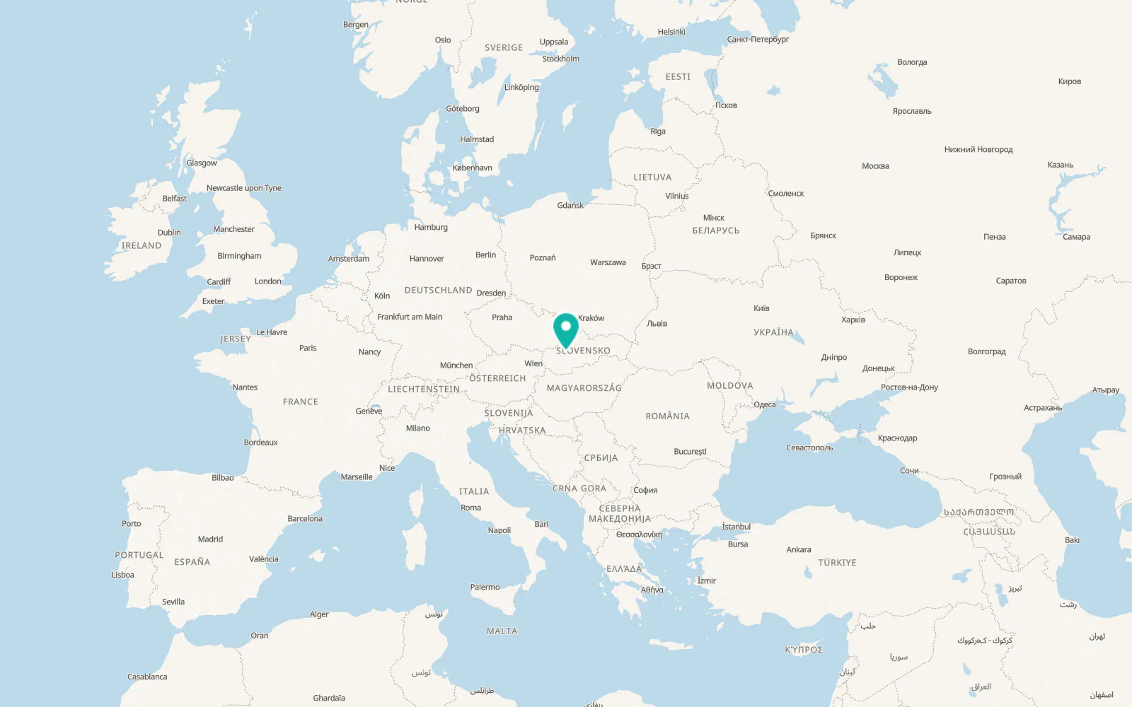 Map of Partizánske