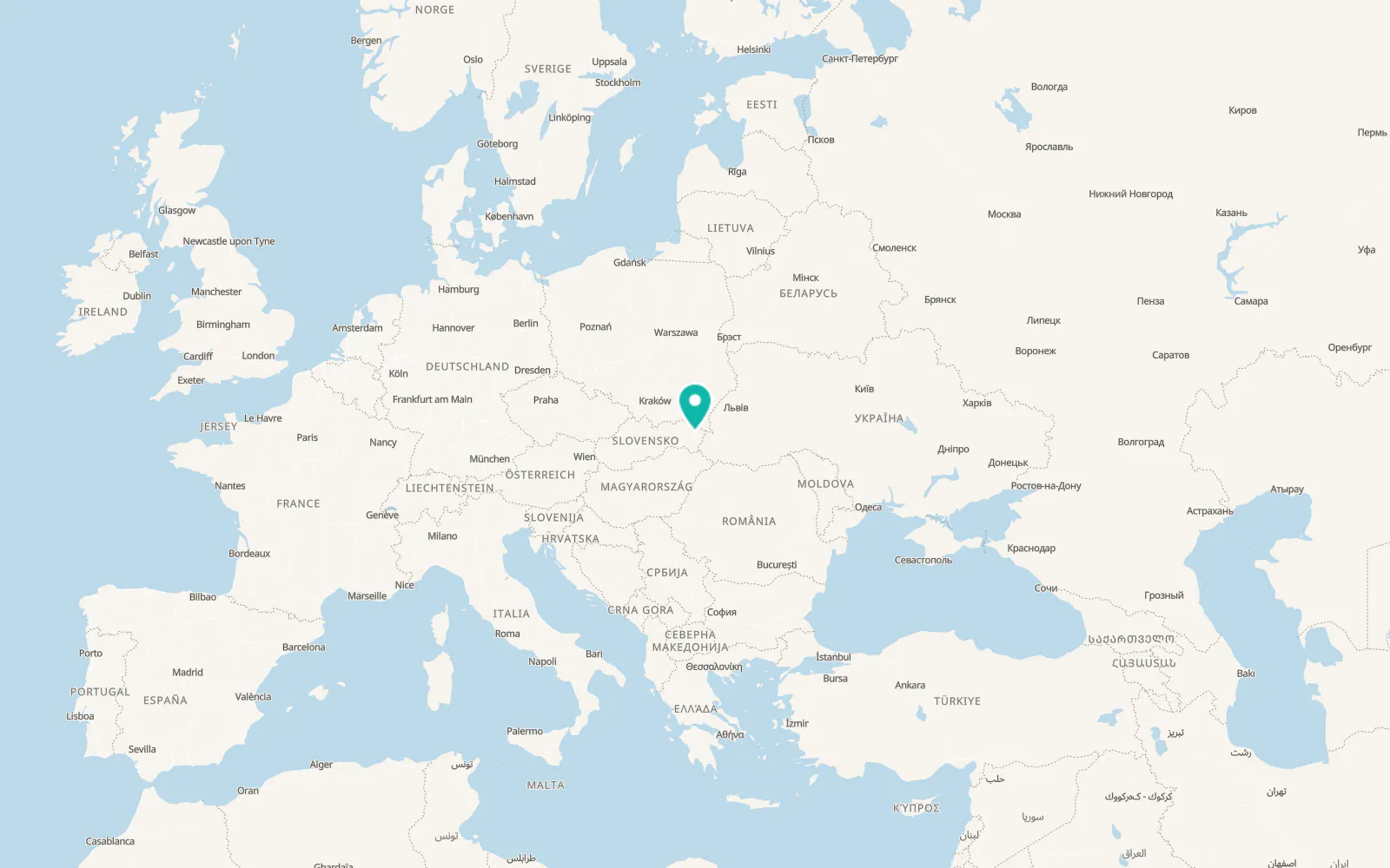 Map of Udavské