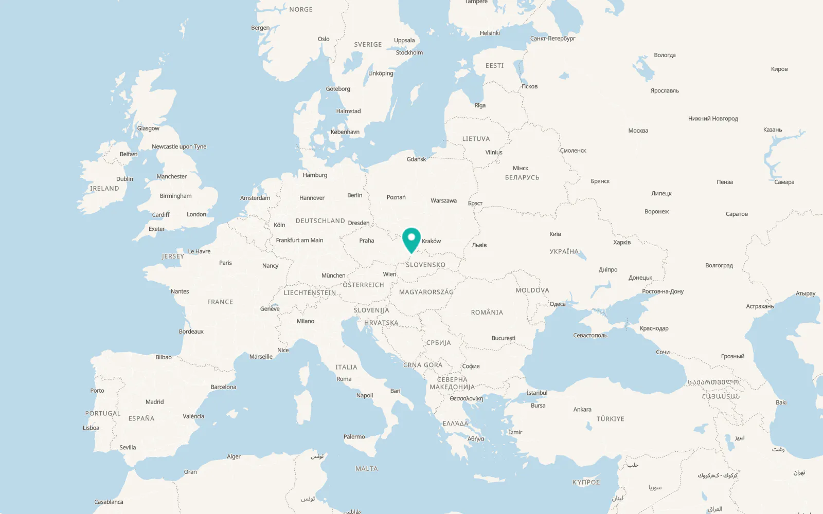 Map of Zariečie