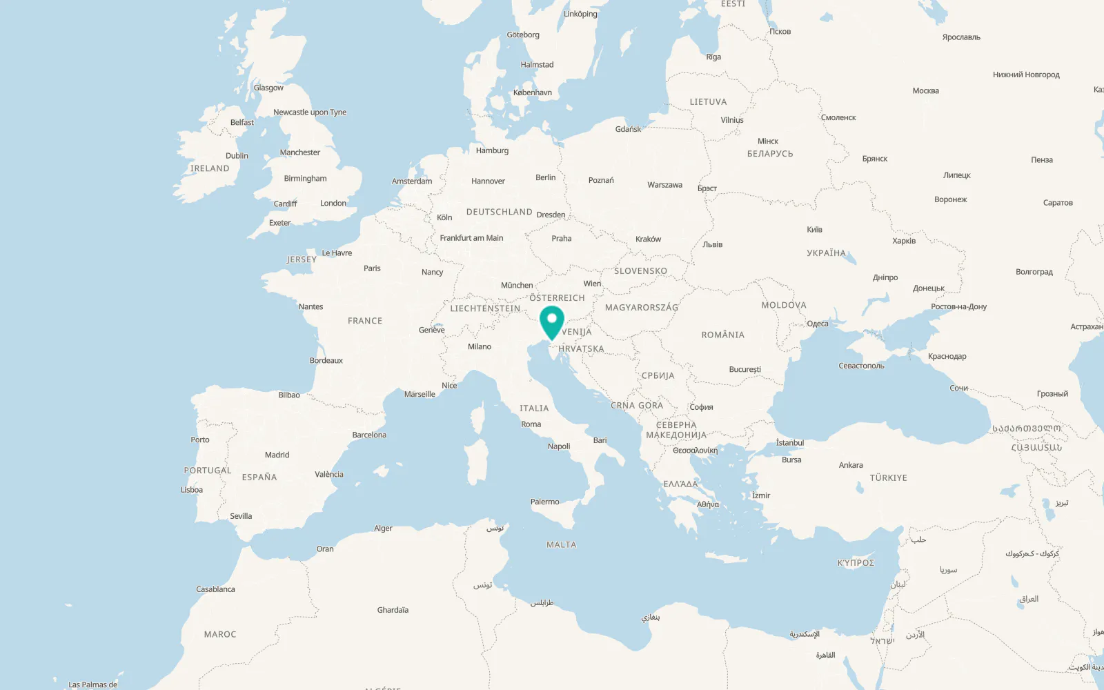 Map of Čežarji