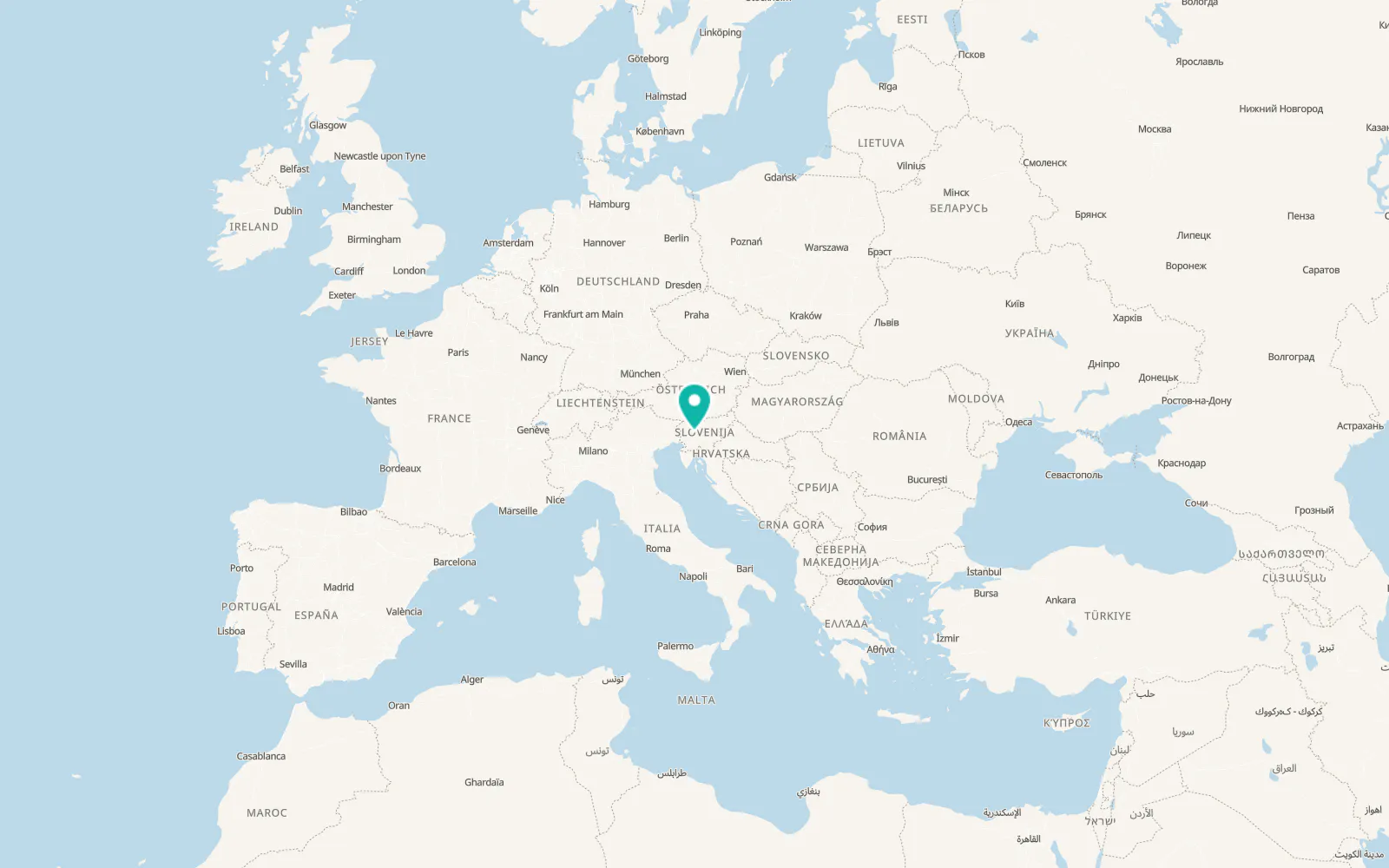 Map of Polhov Gradec