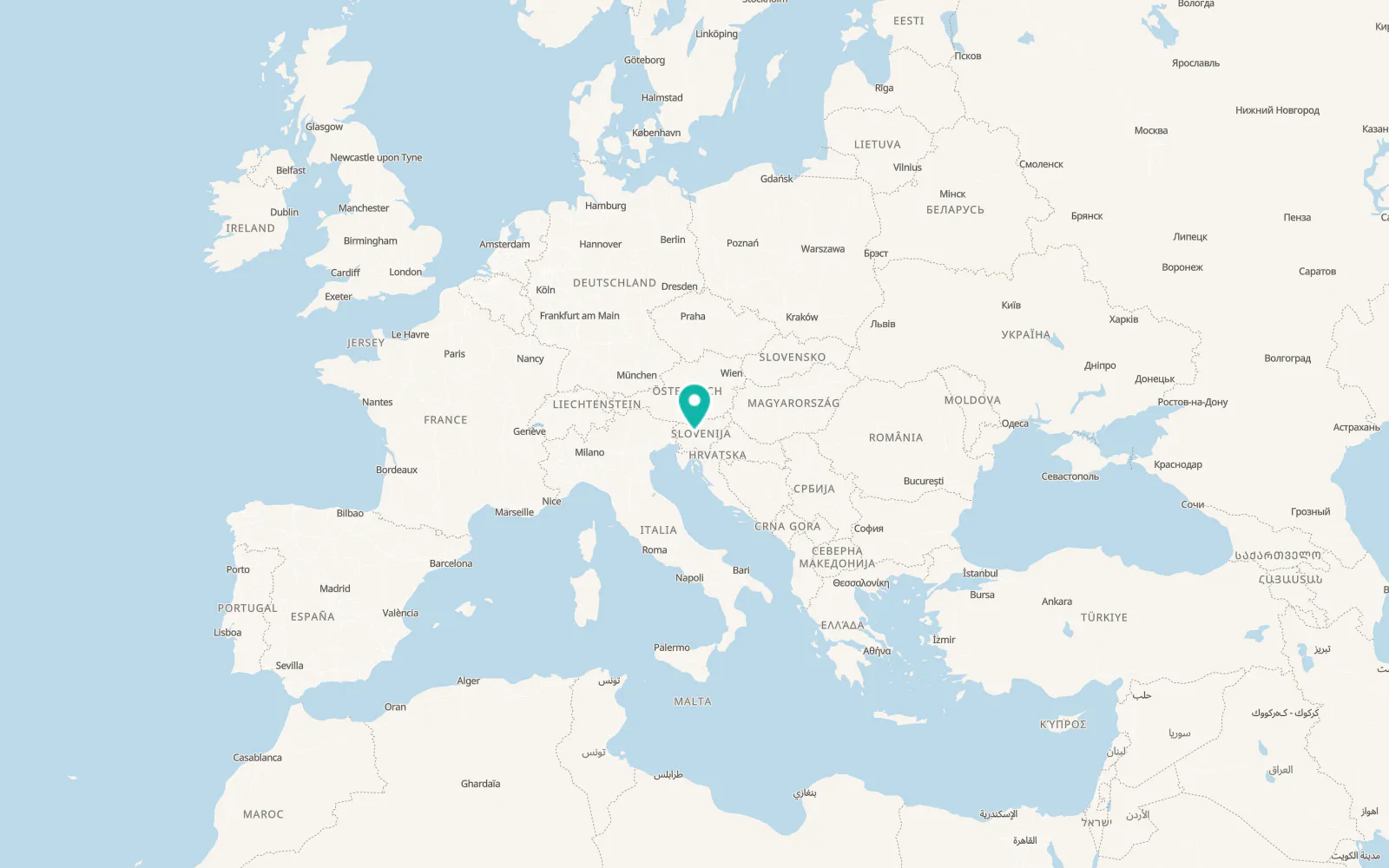 Map of Spodnje Gameljne