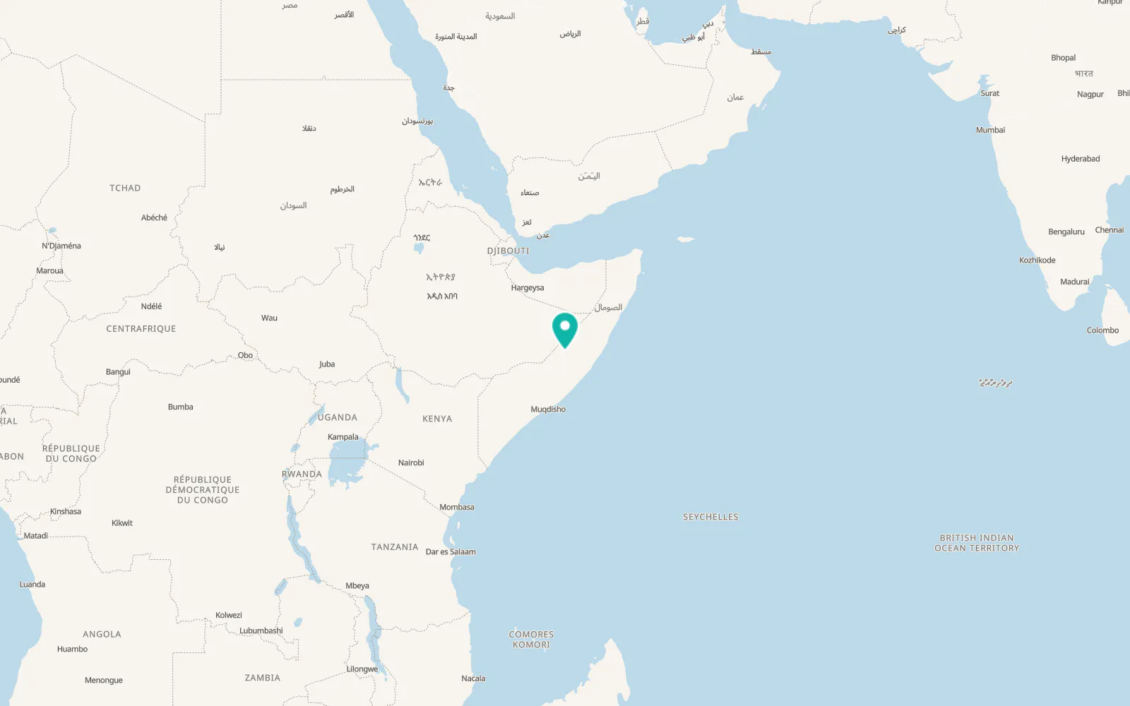 Map of Dhuusamarreeb