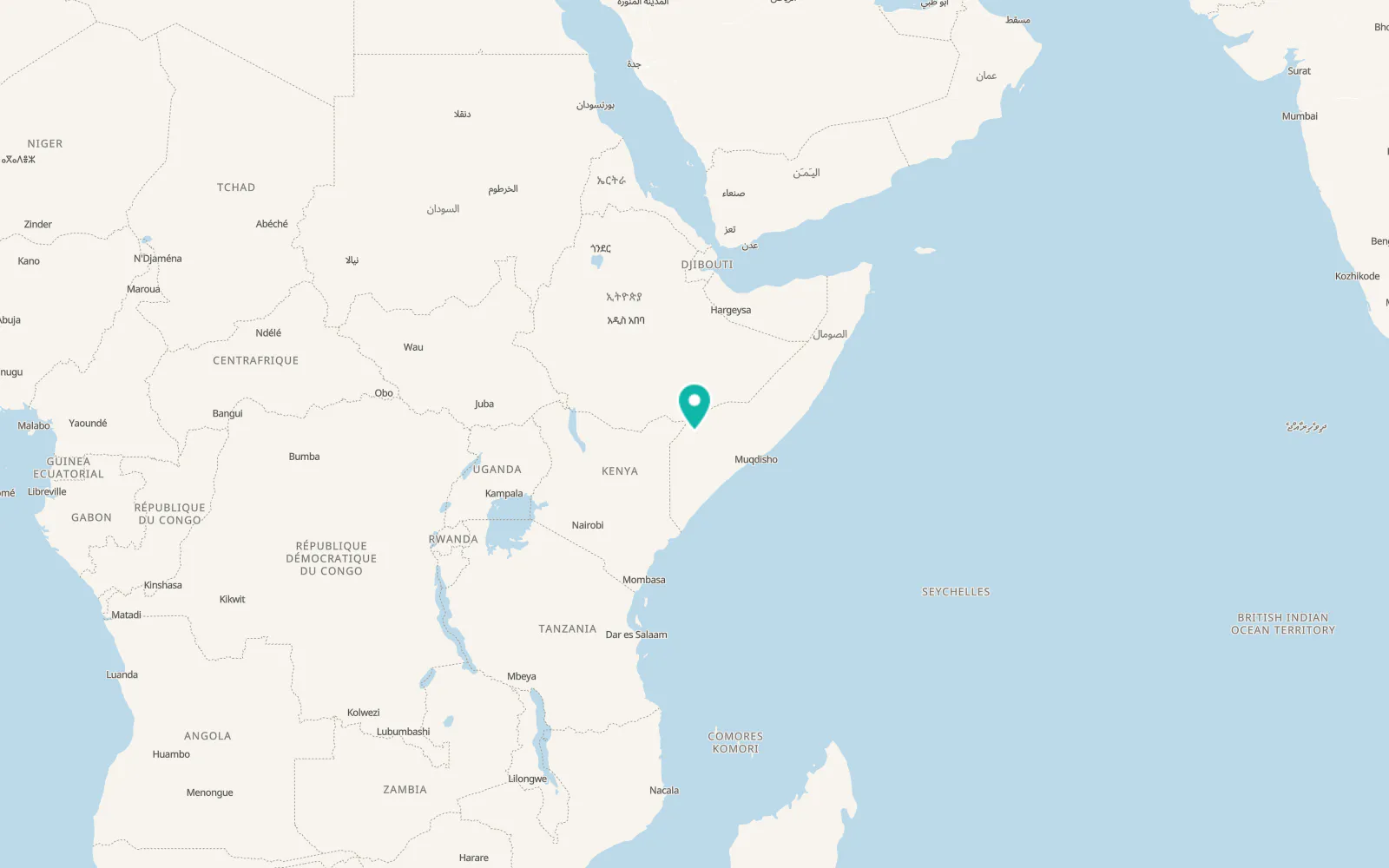Map of Garbahaarrey