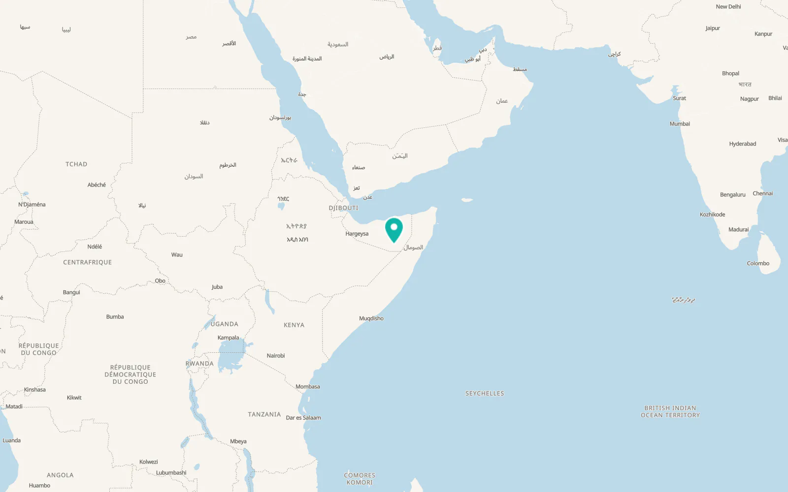 Map of Laascaanood