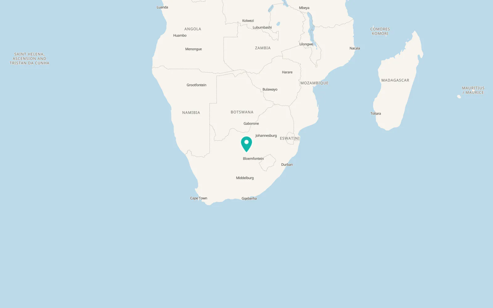 Map of Boshof