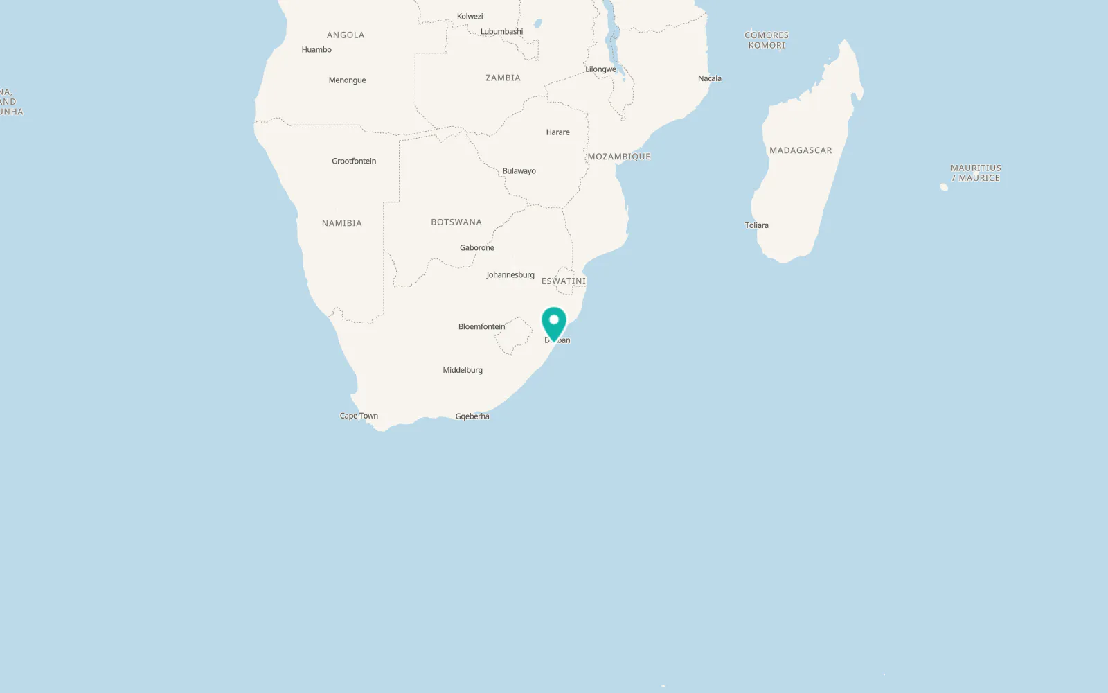 Map of eMkhomazi