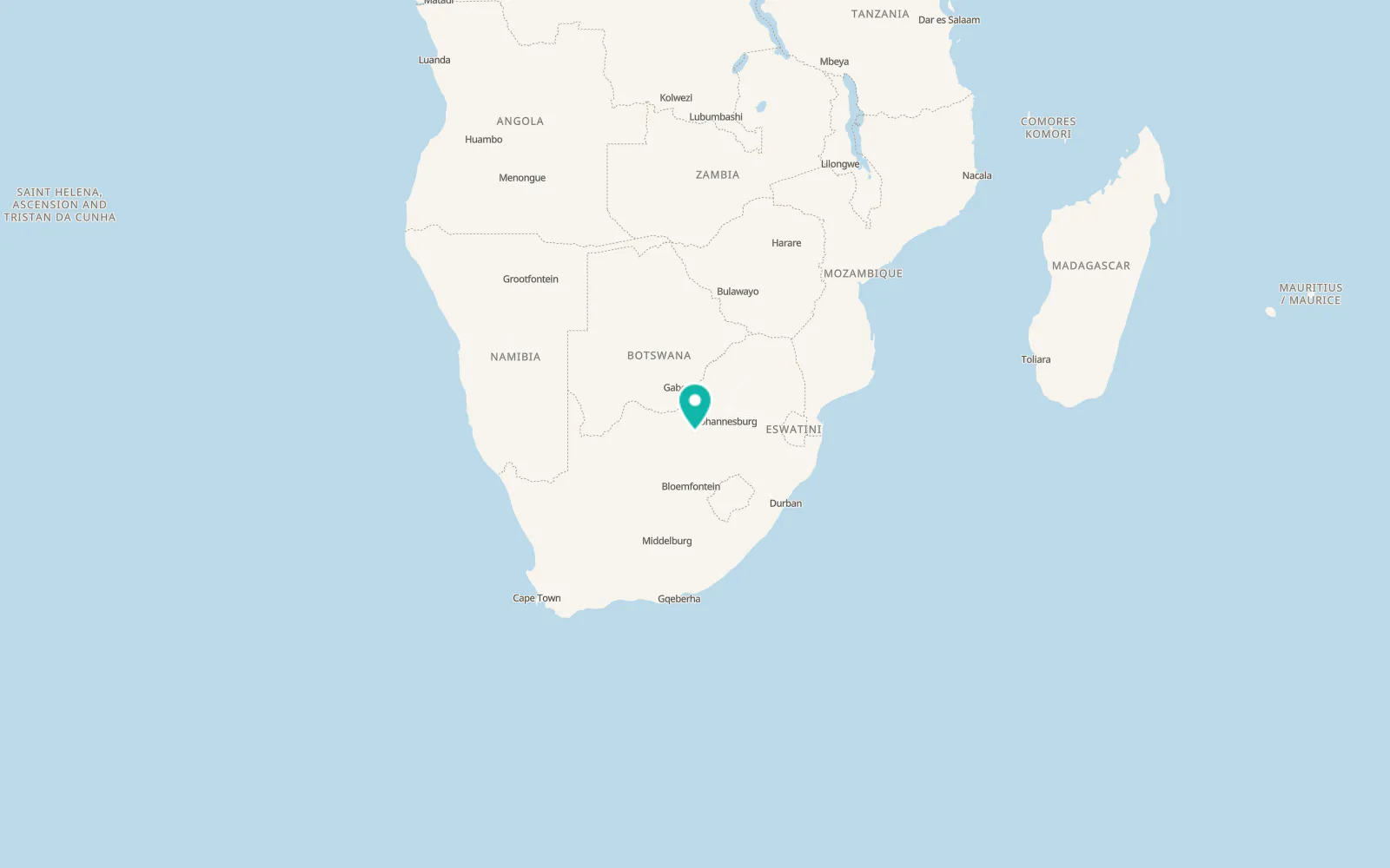 Map of Hartbeesfontein