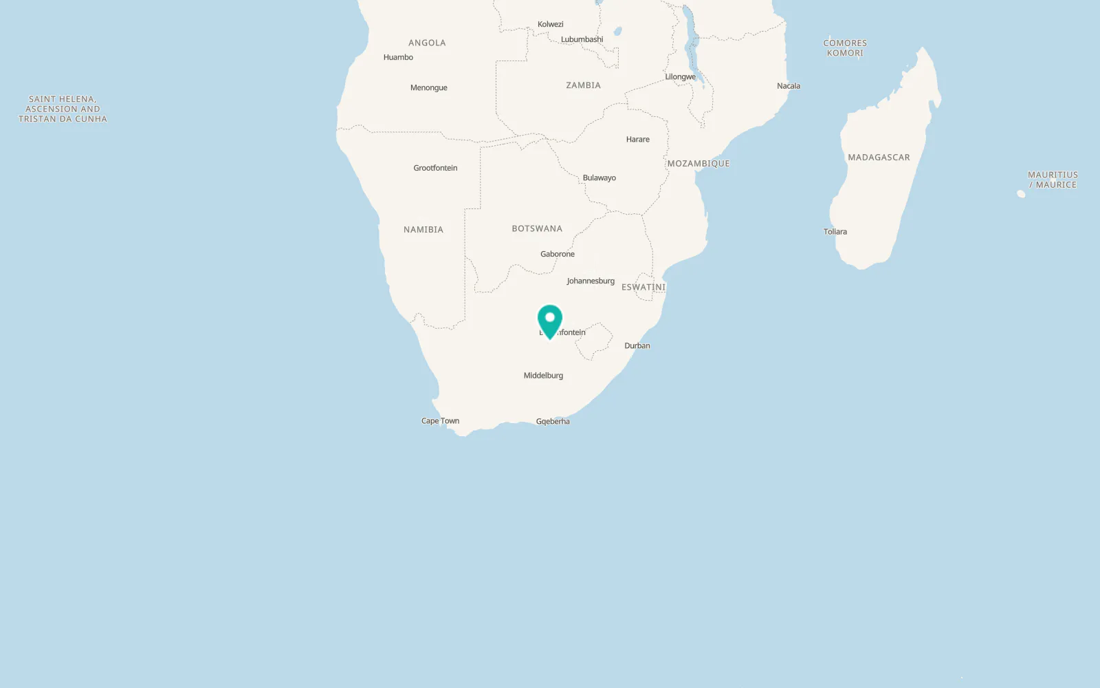 Map of Jagersfontein