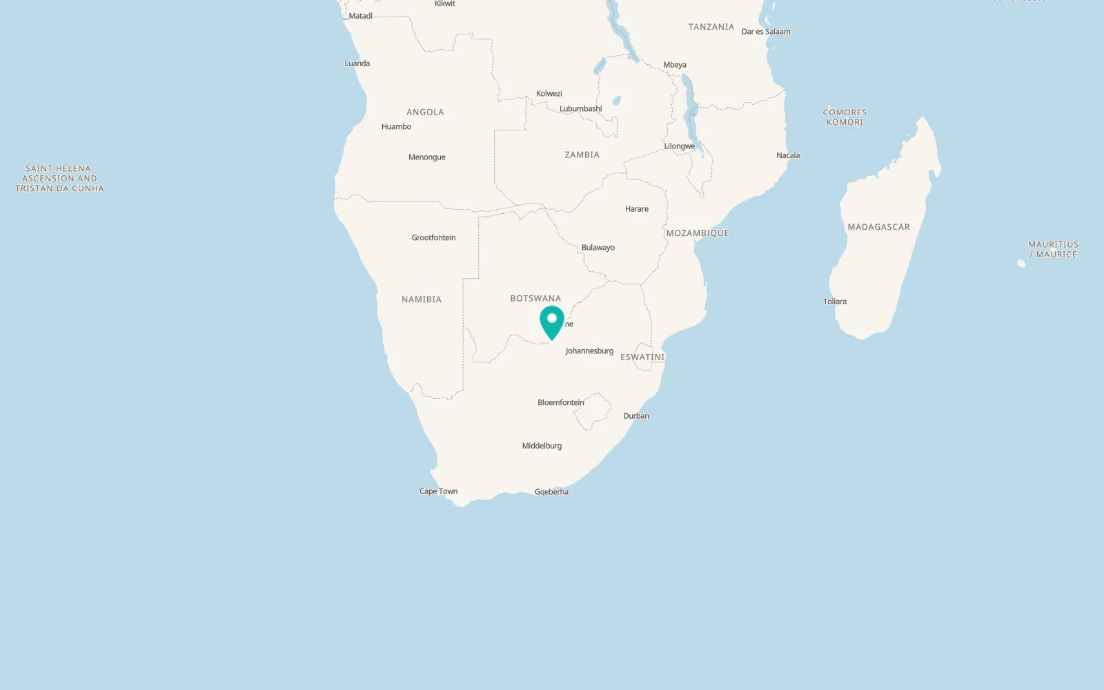 Map of Mafikeng