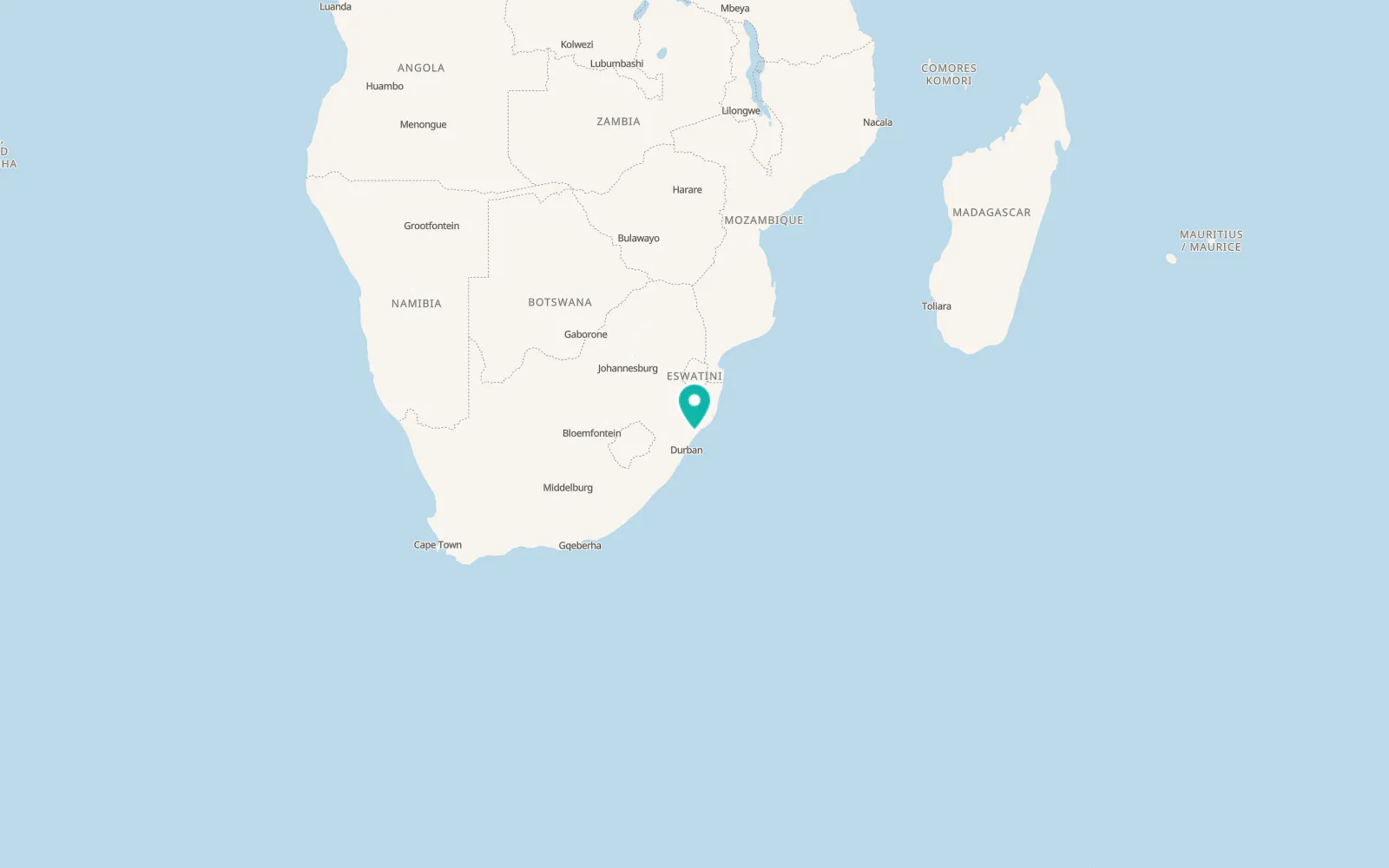 Map of Mandeni