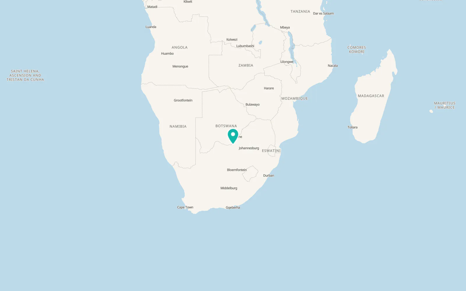 Map of Mmabatho