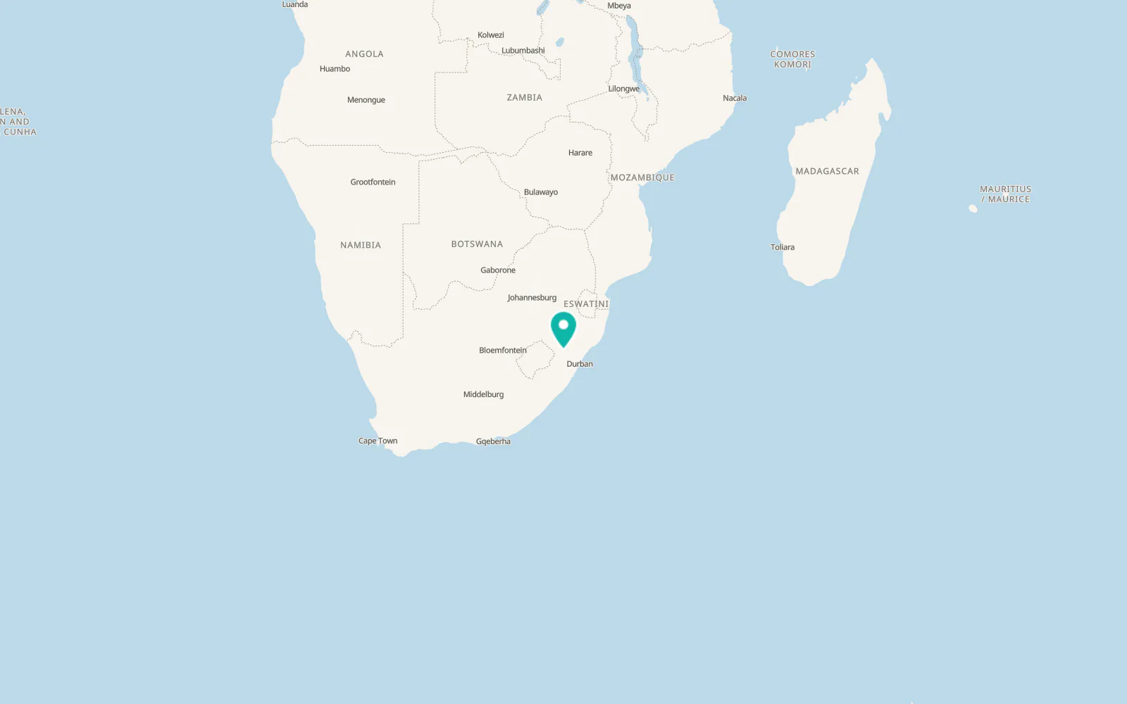 Map of Mooi River