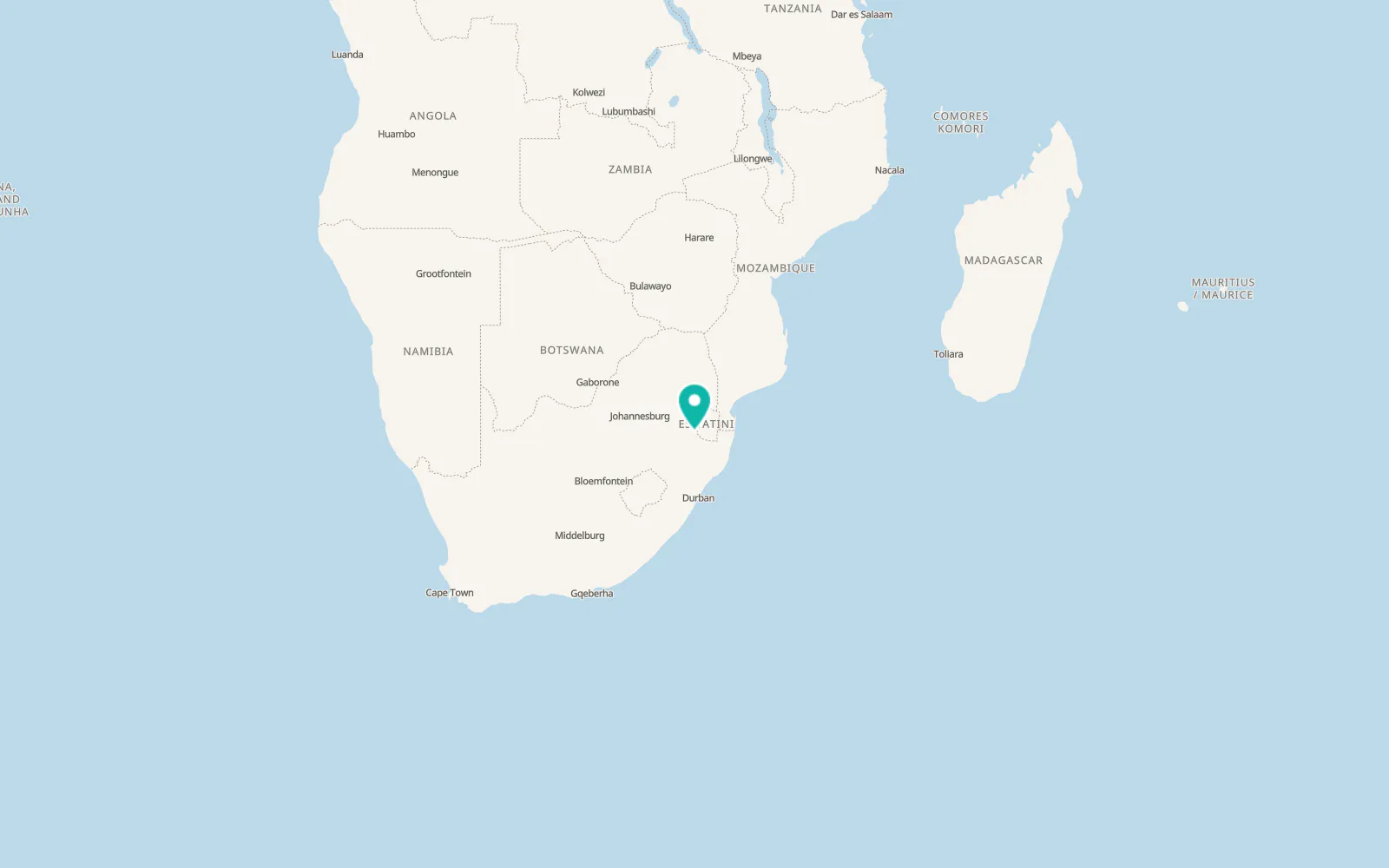 Map of Piet Retief