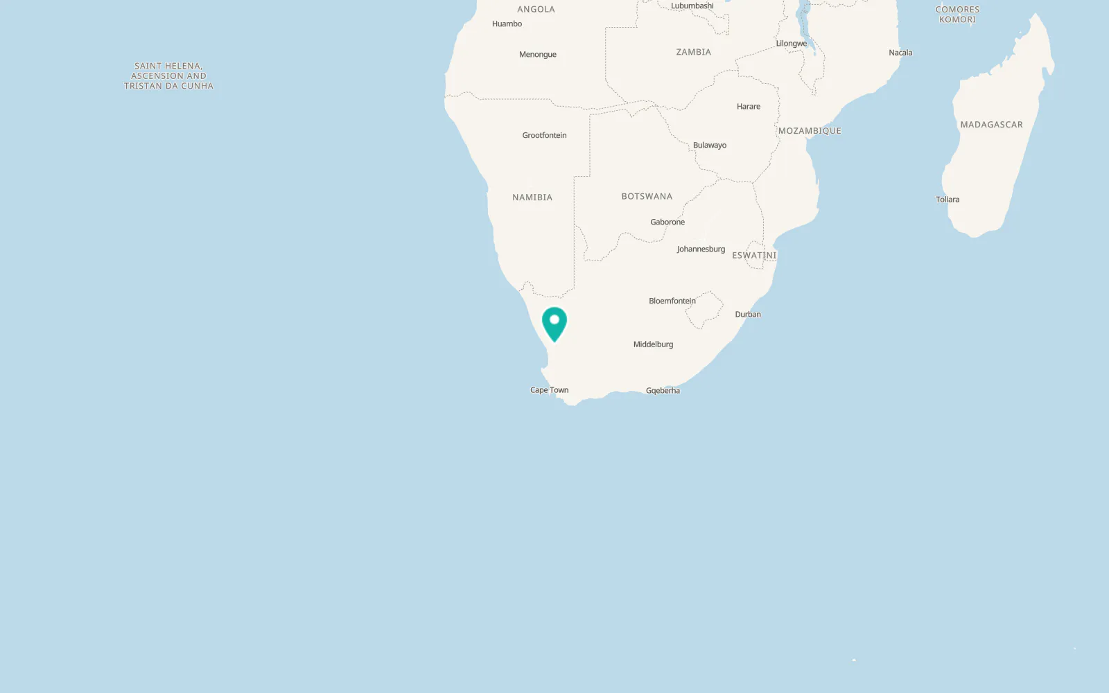 Map of Vanrhynsdorp