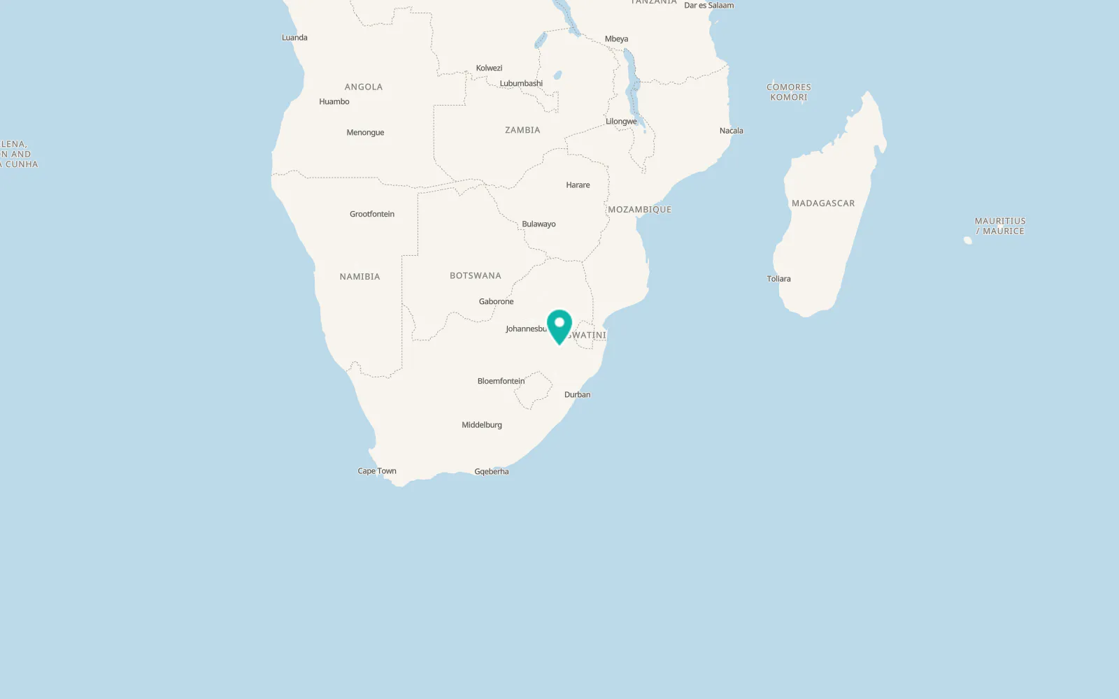 Map of Volksrust