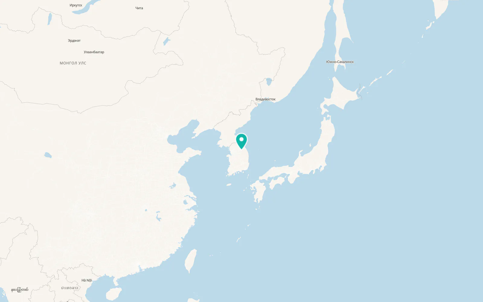 Map of Pyeongchang