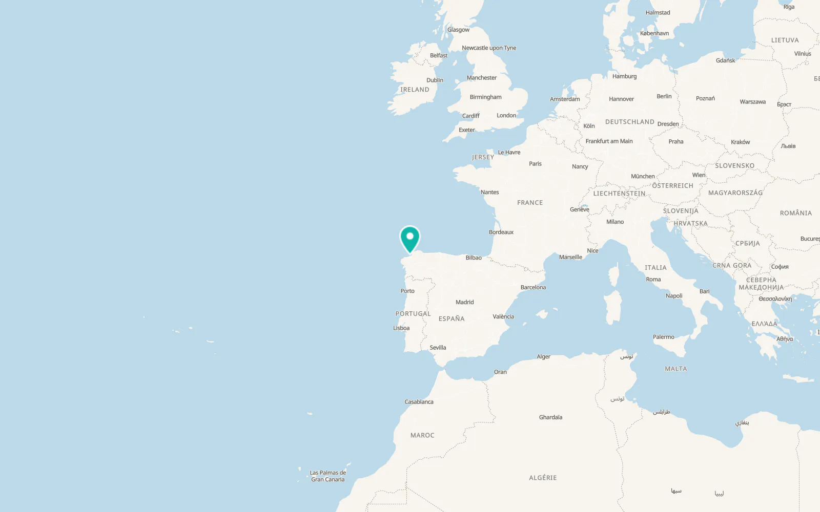 Map of A Coruña