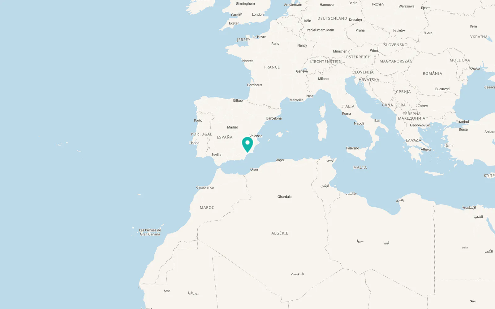 Map of Águilas