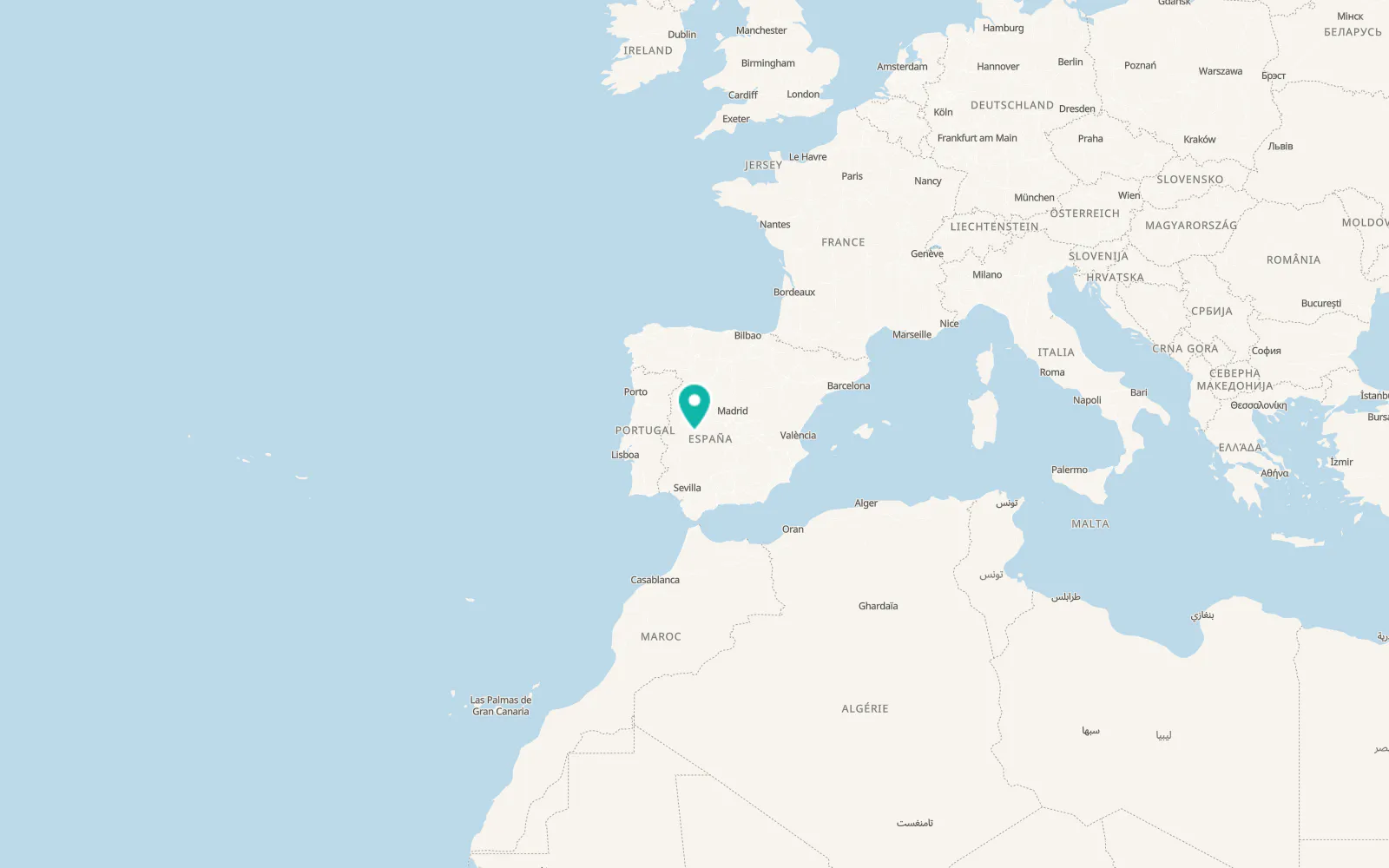 Map of Aldeacentenera