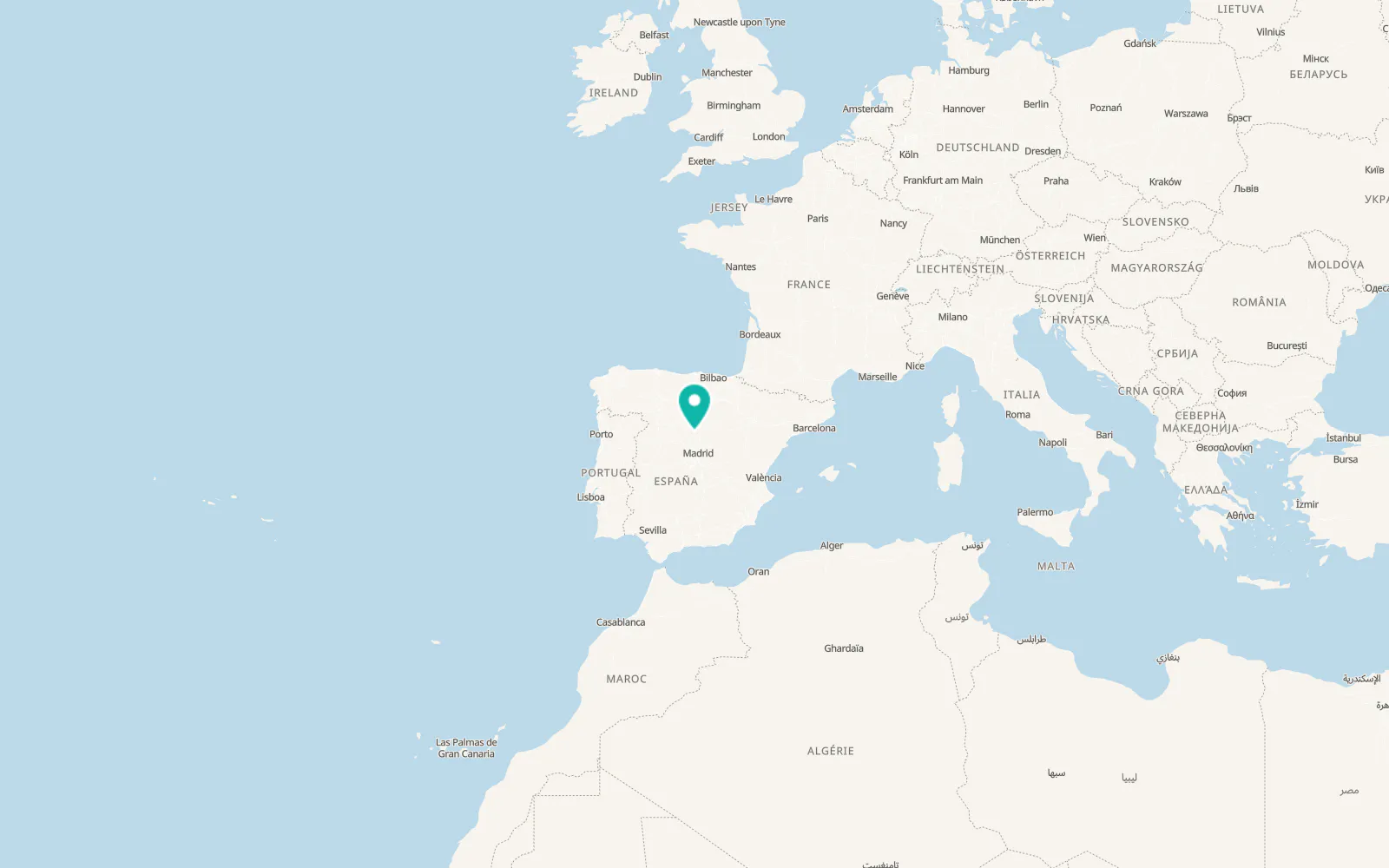 Map of Arevalillo de Cega