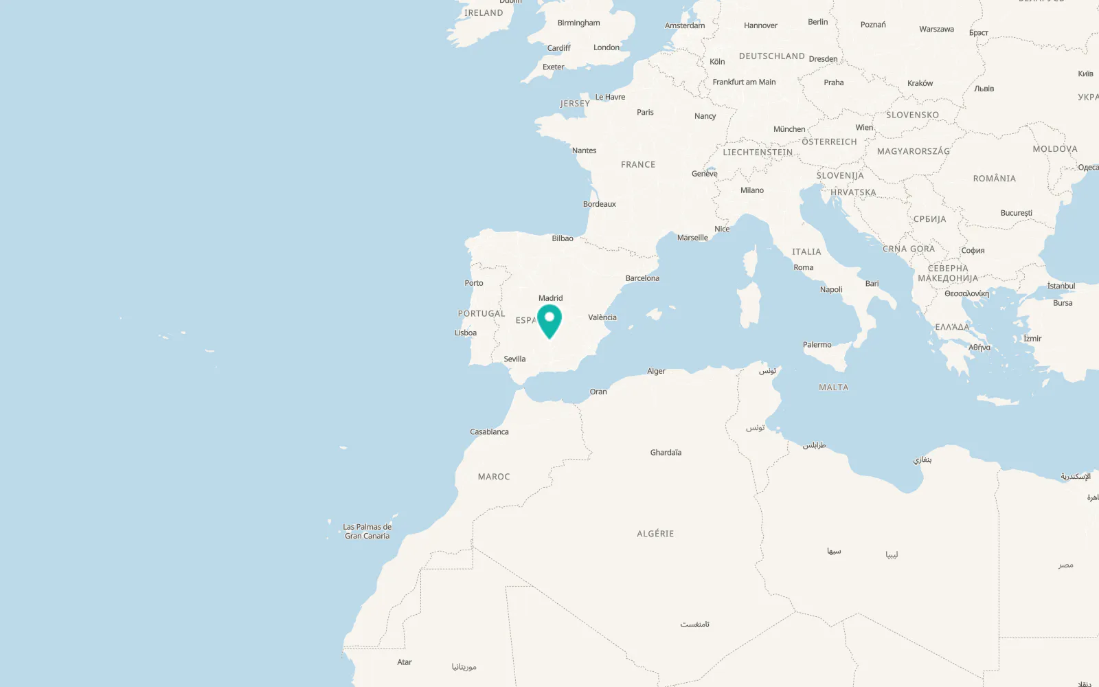 Map of Baños de la Encina