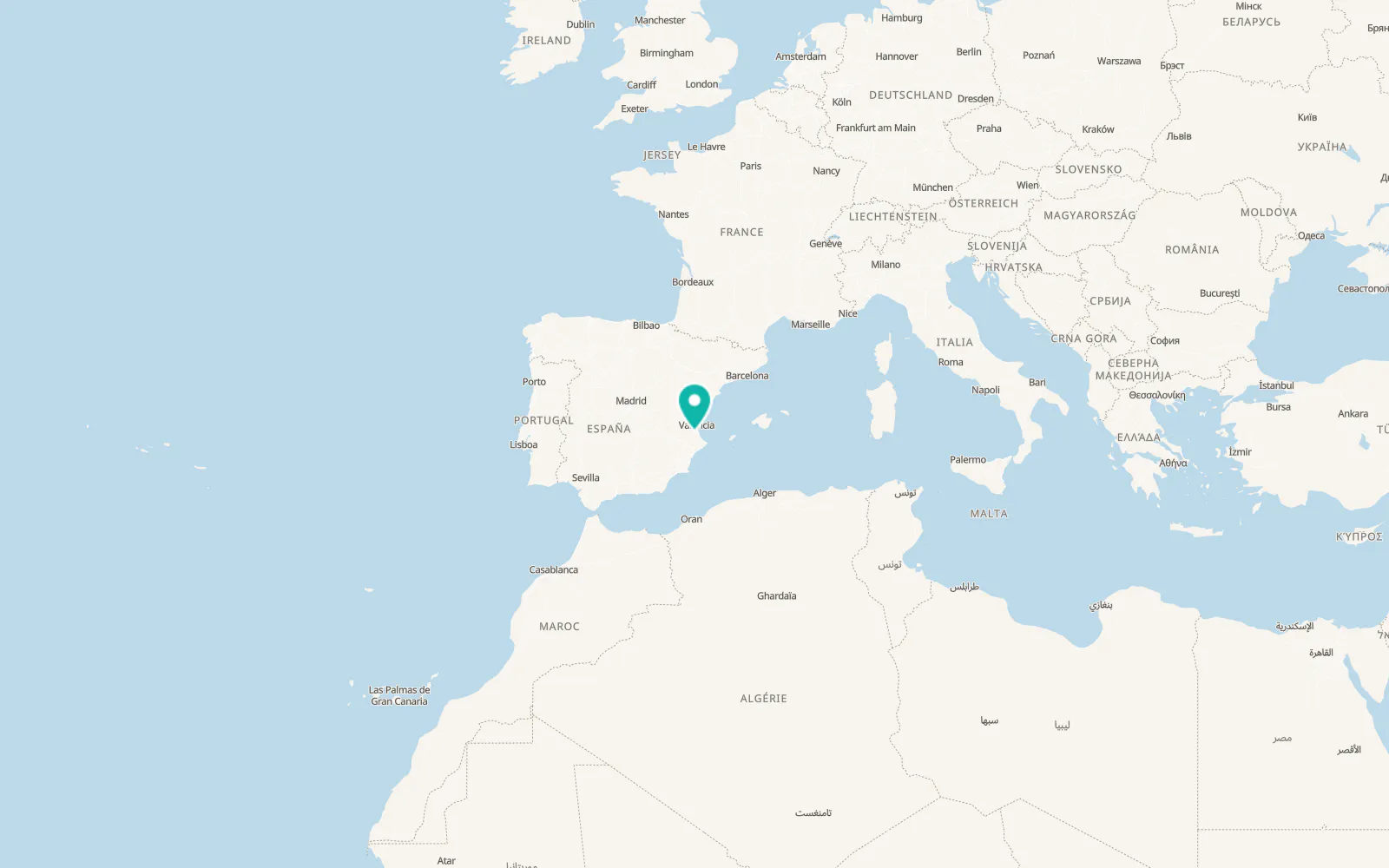Map of Benimuslem