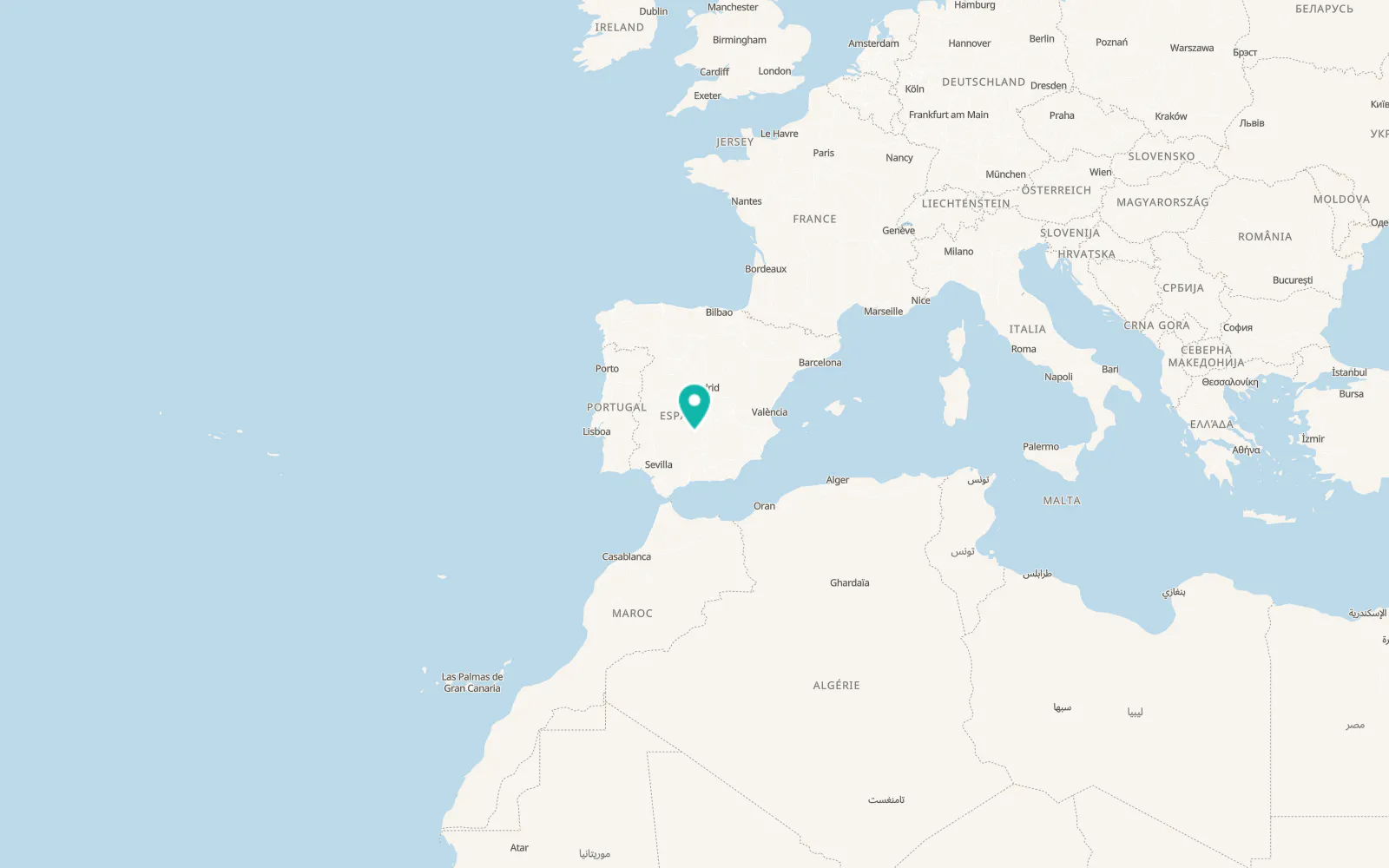 Map of Cabezarrubias del Puerto