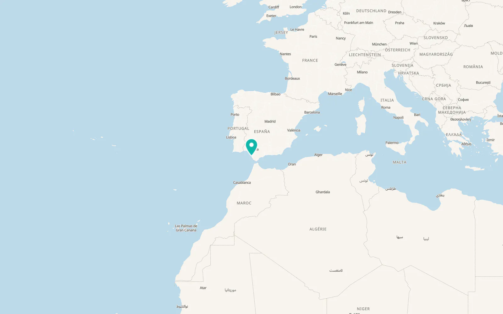 Map of Cadiz